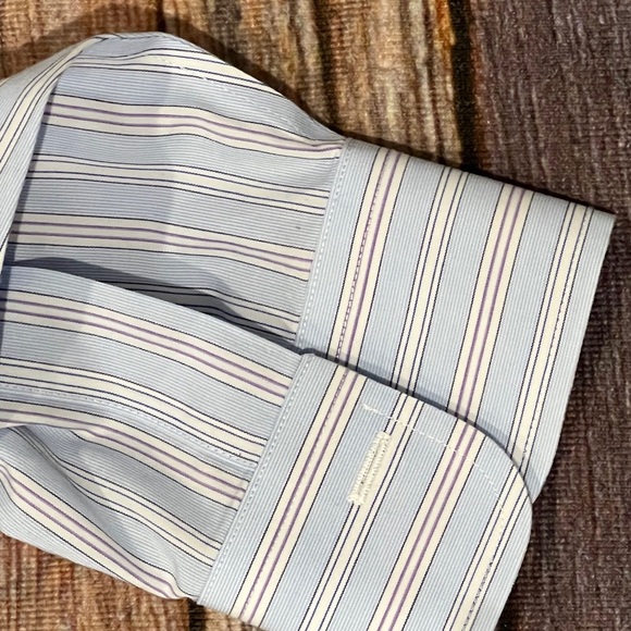 Brooks Brothers Regent Blue Striped Mens Dress Suit Shirt Preppy - Picture 5 of 6